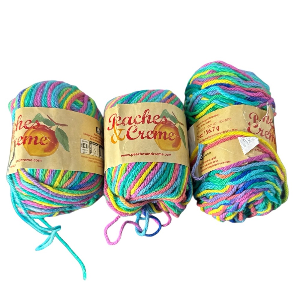Peaches and cream yarn lot of 3